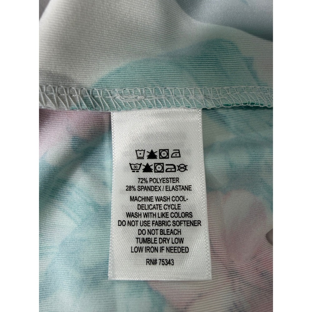 Tommy Bahama Golf & Tennis Dress Womens Medium Tropical Floral Quarter Zip Teal - Picture 5 of 7
